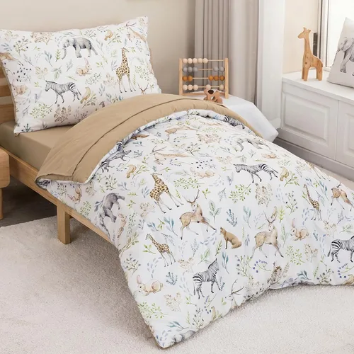 Miniatura 6 de PHF Juego de ropa de cama infantil de 4 piezas, ultra suave, incluye edredón, sábana bajera, sábana encimera y funda de almohada para niños y niñas