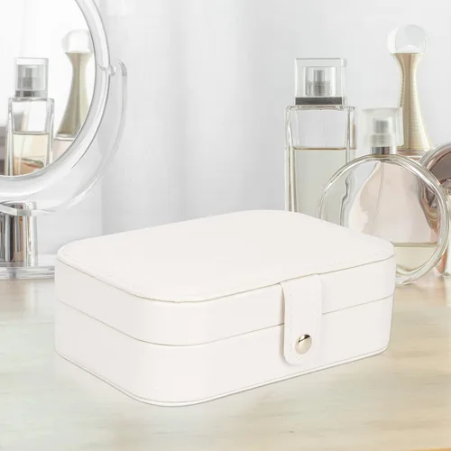 Miniatura 6 de Joyero de viaje, organizador de joyas para niñas, caja de almacenamiento pequeña de joyería para collares, anillos y aretes, joyero para niñas