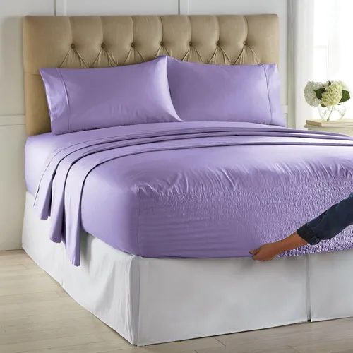 Miniatura 2 de BrylaneHome Bed Tite - Juego de sábanas de 500 hilos, tamaño matrimonial, color gris