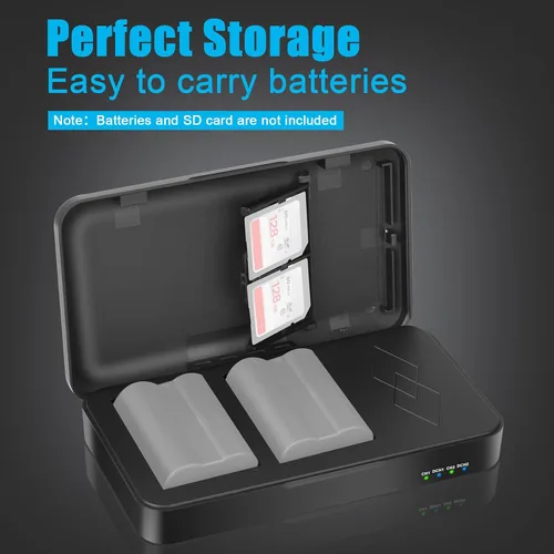 Miniatura 7 de JYJZPB EN-EL15C EN-EL15 Estación de almacenamiento de cargador de batería con ranuras para tarjetas SD USB-C Dual Charger Case with USB Output and