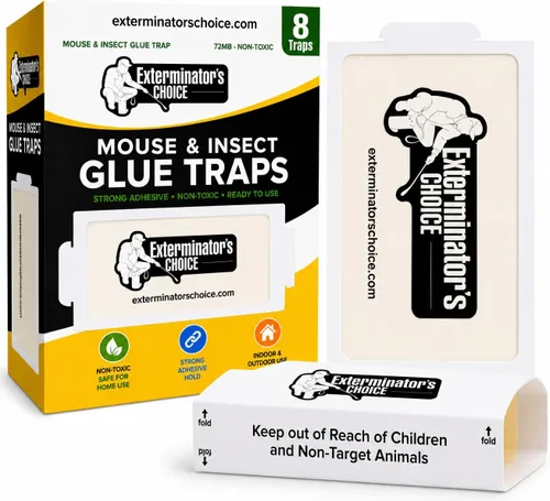 Exterminators Choice Tablas de pegamento adhesivas blancas grandes para insectos, paquete de 8 tablas planas, adhesivo inodoro para atrapar hormigas