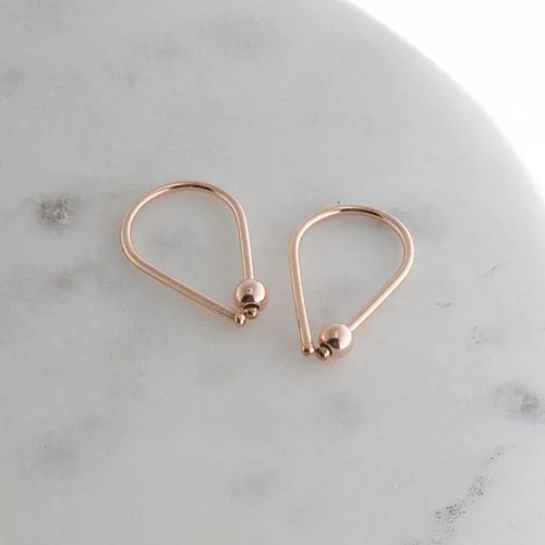 Miniatura 8 de Aretes pequeños de plata de ley 21 GA de 0.472 in con gancho de arco de herradura