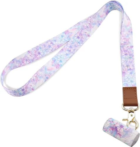 Cordón para collar que se adapta a la mayoría de dispositivos de bolígrafo, cordón antipérdida con soporte elástico para J-l/V-e/Br-ze/B-u (flor