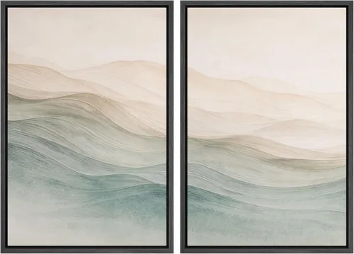 Miniatura 57 de SIGNWIN Lienzo enmarcado para pared, juego de arte sereno de paisaje de pantanos, ilustración rústica, arte moderno, minimalismo, decorativo