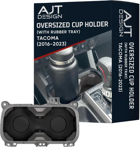 Miniatura 8 de AJT DESIGN Portavasos de gran tamaño con bandeja compatible con Toyota Tacoma 2016-2023 Se adapta a botellas de 3.65 pulgadas Organizador