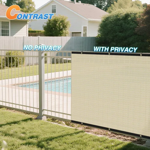 Miniatura 2 de TANG Sunshades Depot - Pantalla de valla de privacidad beige bronceado de 5 x 20 pies, pantalla de valla temporal de 150 GSM, resistente cubierta