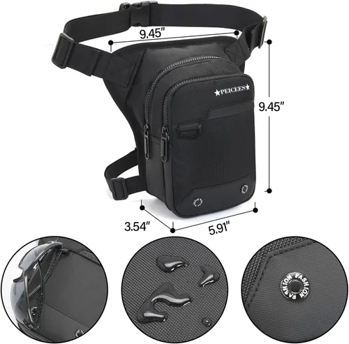 Miniatura 4 de Peicees Bolsa de pierna caída para hombres y mujeres, bolsa de cintura táctica, bolsa de muslo al aire libre, mochila cruzada para motocicleta
