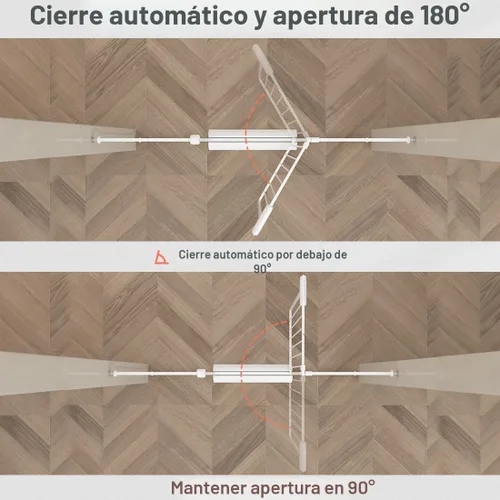 Miniatura 9 de Fairy Baby Puerta de bebé extra ancha para puertas, puertas de seguridad de cierre automático para dormitorio, se adapta a 57.5 pulgadas a 62