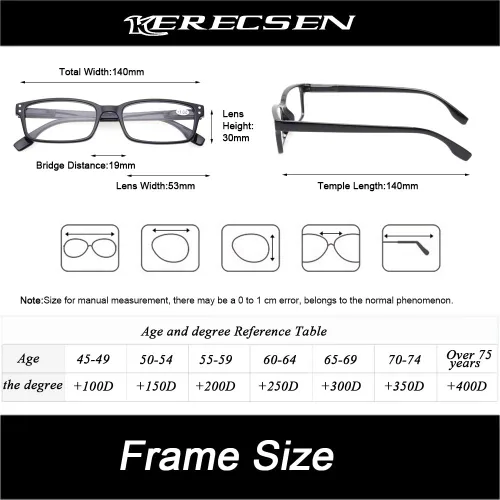 Miniatura 2 de Kerecsen Paquete de 4 Gafas de Lectura para Hombres y Mujeres con Bisagras de Resorte, Anteojos de Lectura Rectangulares Negros Ligeros