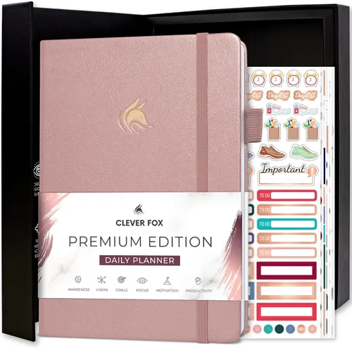 Miniatura 8 de Clever Fox Agenda Diaria, edición superior. - Planificador diario de lujo con horario por hora, organizador personal, diario de productividad