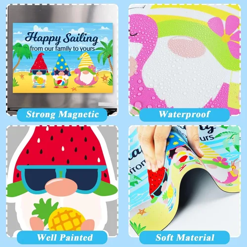 Miniatura 3 de 12 piezas de decoraciones grandes para puertas de crucero, imanes magnéticos de playa de verano, crucero, refrigerador, buzón de automóvil