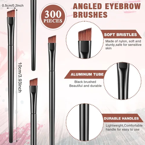 Miniatura 2 de 300 brochas desechables para cejas multifunción, brochas cosméticas para cejas, portátiles, en ángulo, tinte profesional para cejas, suministros