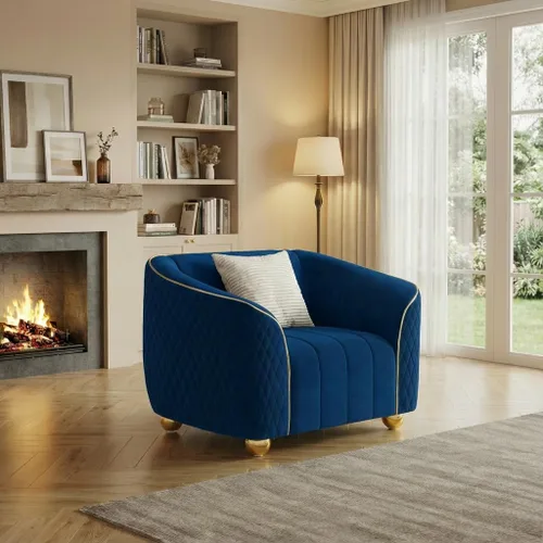 Silla decorativa de 46 pulgadas de ancho para sala de estar, sofá individual de gran tamaño con marco de madera maciza y cojín de terciopelo de