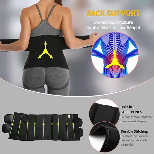 Miniatura 4 de KIWI RATA Entrenador de Cintura de Neopreno para Sauna Corsé Cinturón de Sudor para Mujeres Banda Ceñidora de Compresión para Entrenamiento Fitness
