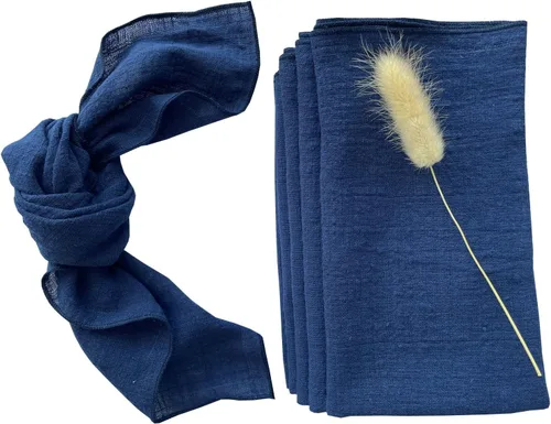 Miniatura 10 de Servilletas de tela de gasa de estopilla, paquete de 6 servilletas de 16 x 16 pulgadas, 100% algodón suave natural, para bodas, fiestas, familia
