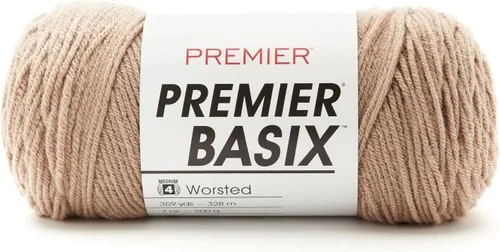 Miniatura 50 de Premier Yarns Basix, hilo de estambre sólido, hecho de acrílico, hilo ideal para ganchillo y tejer, Pecan, 359 yardas 1115-35 Pecan
