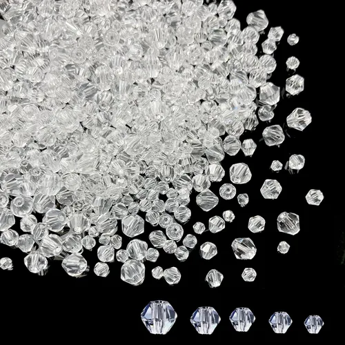 Miniatura 15 de 1000 cuentas de cristal bicono de 0.157 pulgadas mezcla de cristal AB azul a granel cuentas facetadas para collares, pulseras, aretes, manualidades