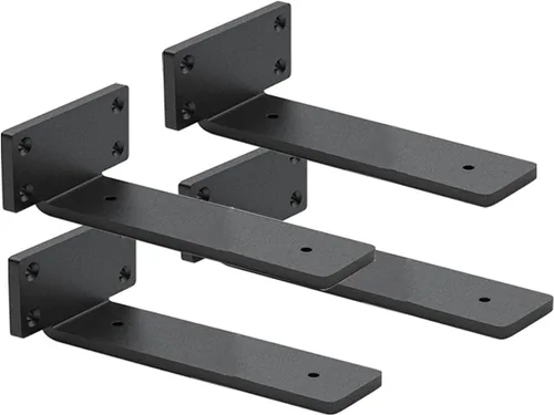 Paquete de 4 soportes para estantes de 10 pulgadas, soportes para estantes flotantes de 1/5 pulgadas de grosor, soportes ocultos resistentes de