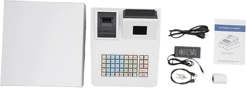 Miniatura 7 de Caja registradora electrónica, sistema POS, caja registradora comercial, 48 teclas, 8 llaves, pantalla LED digital, cajón de dinero cuadrado Estilo C