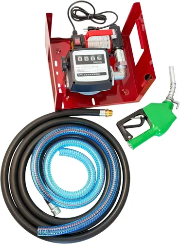 Miniatura 9 de Bomba de transferencia de combustible de 12 voltios de servicio pesado, bomba de transferencia de diésel autocebante con medidor de combustible
