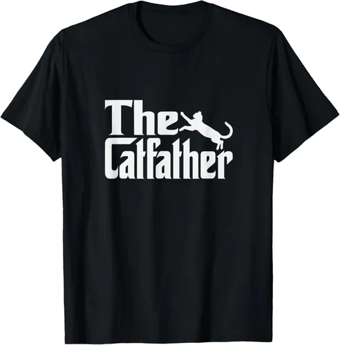 Camiseta para hombre con diseño de gato, padre, gatito, papá, día del padre, miau, felino, Negro -