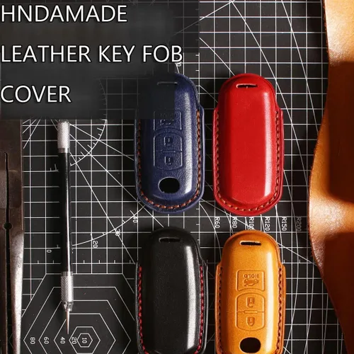 Miniatura 6 de Funda de cuero para llavero de 3 botones compatible con Mazda 2, 3, 3, Axela 5, 6, 6, Atenza 8 CX-3 CX-4 CX-5 CX-7 CX-9 MX-5 MX-5 Miata Accesorios