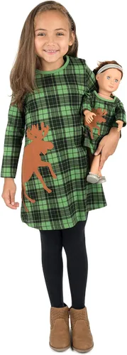 Miniatura 72 de Leveret - Conjunto de vestidos a juego para niña y para muñeca, 100% algodón, gran variedad de estilos, (tallas de 2 a 14 años)