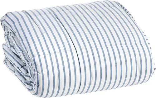Miniatura 20 de Linenspa - Edredón de microfibra hipoalergénico con relleno sintético, para usar todo el año, tamaño individual XL, azul marino, tamaño individual
