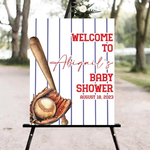 Miniatura 6 de Letrero personalizado de bienvenida para baby shower de baloncesto, letreros deportivos florales para baby shower #7h50