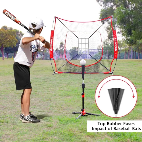 Miniatura 5 de BaseGoal Camiseta de Bateo de Béisbol para Niños, Tee de Bateo, Tee de Sóftbol, Tee de Bateo para Jóvenes, Tee de Teeball, Tee de Viaje, Altura