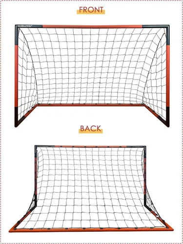 Miniatura 6 de KAIHAOWIN Portería de fútbol 3'x2.5' 6'x4' 8'x6' 10'x6.6' - Portería con marco de acero para todo clima, red de fútbol de montaje rápido - Porterías