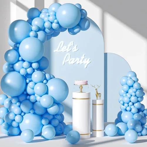 Miniatura 12 de FOTIOMRG - Kit de guirnalda de arco de globos blancos de 110 piezas, globos de látex blancos de 18, 12, 10, 5 pulgadas de diferentes tamaños