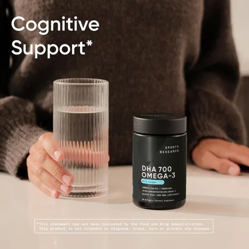 Miniatura 6 de Sports Research® Aceite de pescado DHA Omega-3 700 mg – Pescado capturado en la naturaleza de una sola fuente – Apoya la salud cerebral* – Burpless