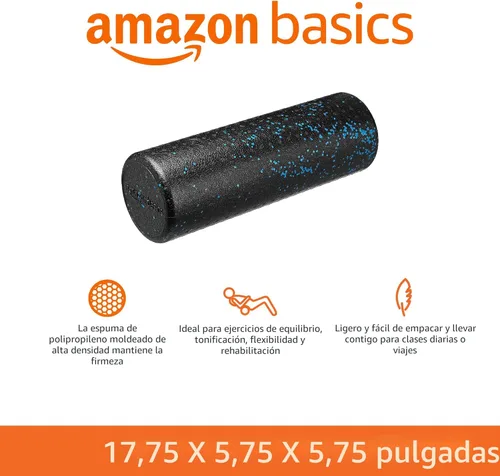 Miniatura 2 de Amazon Basics Rodillo de espuma de alta densidad para ejercicio y recuperación, 18 pulgadas, moteado azul