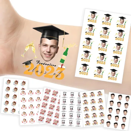 Miniatura 29 de Tatuajes temporales personalizados con foto y nombre, logotipo personalizado para adultos, niños, mujeres, hombres, regalo de boda, cumpleaños