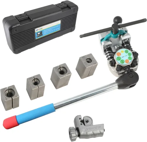 DPTOOL Kit de herramientas de abocinación de línea de freno, bengalas simples de 45 grados, bridas dobles y de burbuja, línea de freno y herramienta