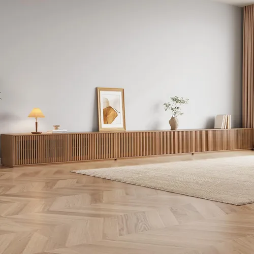 Miniatura 10 de Soporte de TV grande de 2 piezas, centro de entretenimiento con 8 puertas y orificio para cable, consola de TV de 126 pulgadas para sala de estar