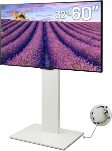 WALL V2 Caster High Type | Soporte de TV minimalista rodante para 32 a 60 pulgadas | Blanco satinado | Portátil, ahorro de espacio, altura