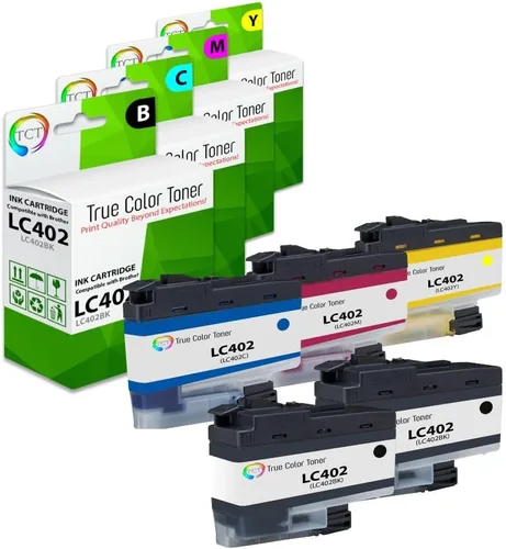 TCT Cartucho de tinta de repuesto prémium compatible para impresoras Brother LC402 LC402BK LC402C LC402M LC402Y funciona con impresoras Brother