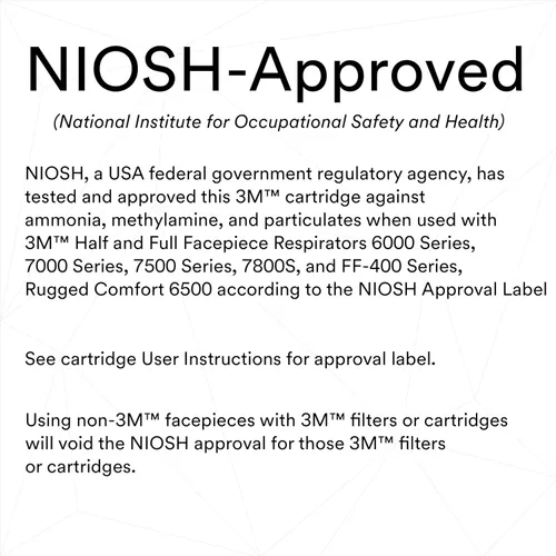 Miniatura 2 de 3M Cartucho/filtro respirador P100 60924, 1 par, aprobado por NIOSH, ayuda a proteger contra amoníaco, metilamina y partículas, para fabricación