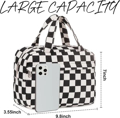 Miniatura 2 de Bolsa de maquillaje para mujer, bolsa de cosméticos grande, organizador de maquillaje, bolsas de aseo de viaje, bolsa impermeable con cremallera