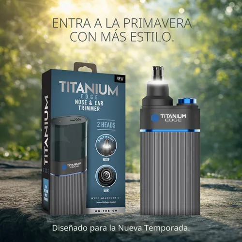 Miniatura 2 de Microtouch Titanium Edge - Recortador de orejas y nariz con doble cabeza de cuchillas rotativas con luz – Resistente al agua – Apto para viajes