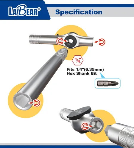 Miniatura 4 de LABEAR - Multiherramienta de bicicleta 12 en 1 con llave de trinquete - Kit de reparación compacto plegable con mango en T para bicicletas