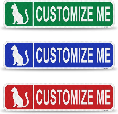 Miniatura 19 de Street Signs - Letreros personalizados con diseño de oso Diseña tu letrero de calle personalizado con color, símbolo de animal, fuente, palabras