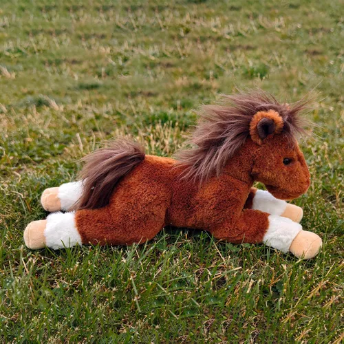 Miniatura 3 de The Petting Zoo Peluche de caballo castaño, regalos para niños, animales salvajes de granero, juguete de peluche de caballo marrón, 16 pulgadas