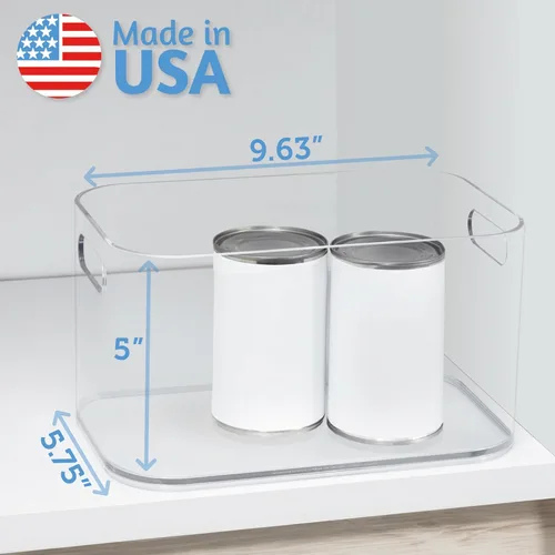 Miniatura 5 de STORi Bliss - Contenedor organizador de despensa transparente abierto de 10 x 6 pulgadas, recipientes de plástico con asa para cocina, refrigerador
