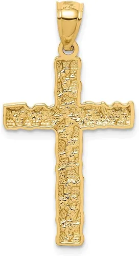 Miniatura 3 de Colgante de cruz de pepita de oro amarillo macizo de 14 k, Metal
