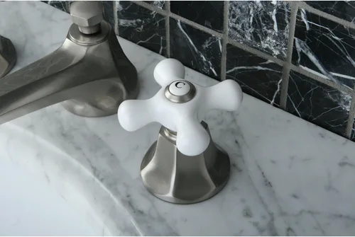 Miniatura 3 de Kingston Brass KS4468PX - Grifo de baño extendido de 8 pulgadas, níquel cepillado Cromo pulido