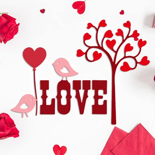 Miniatura 3 de Hying Troqueles de corte de marco de árboles de San Valentín para hacer tarjetas y decoraciones de álbumes de fotos, globos de pájaros, corazones