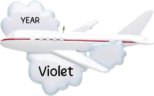 Adorno de avión personalizado 2026 | Adornos de Navidad de viaje personalizados con grabado láser las 24 horas para árbol | Regalo de recuerdo